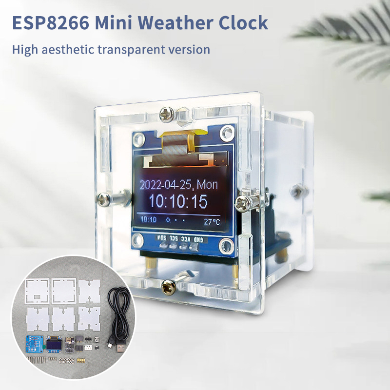 Electronics Project Kit - Kit d'horloge météo miniature ESP8266 -