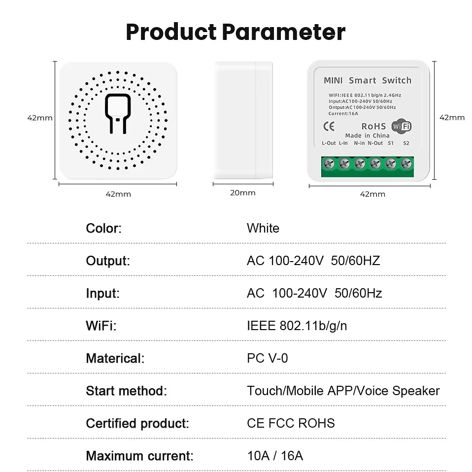Mini interrupteur WiFi 16A, ap - Smart Home Automation Kit avis et prix