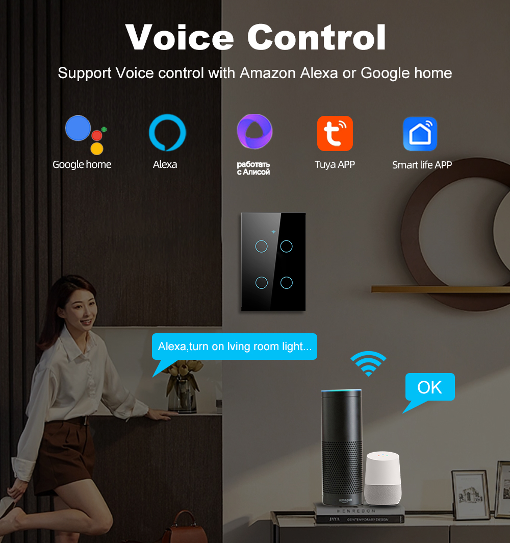 Interrupteur mural tactile int - Smart Light Switch Wifi avis et prix